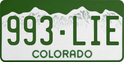 CO license plate 993LIE