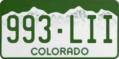 CO license plate 993LII