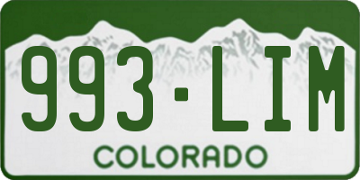 CO license plate 993LIM