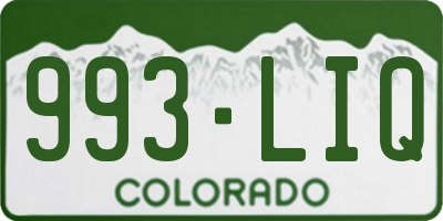 CO license plate 993LIQ