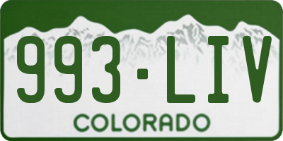 CO license plate 993LIV