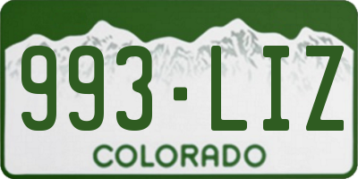 CO license plate 993LIZ
