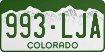 CO license plate 993LJA