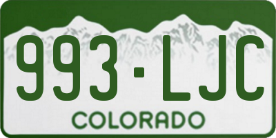 CO license plate 993LJC
