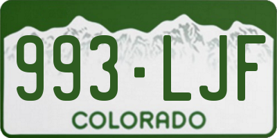 CO license plate 993LJF