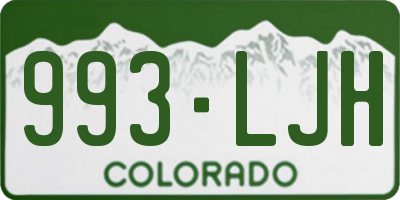CO license plate 993LJH