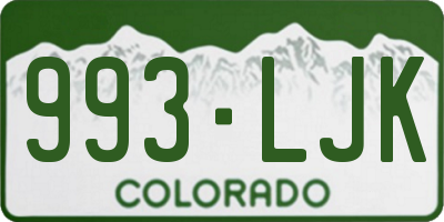 CO license plate 993LJK
