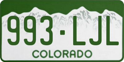 CO license plate 993LJL