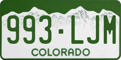 CO license plate 993LJM