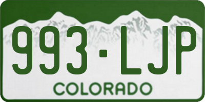 CO license plate 993LJP