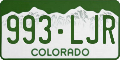 CO license plate 993LJR