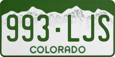 CO license plate 993LJS