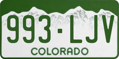 CO license plate 993LJV