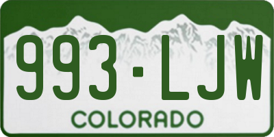 CO license plate 993LJW