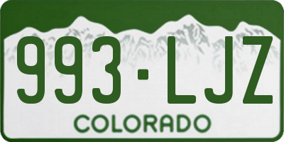 CO license plate 993LJZ