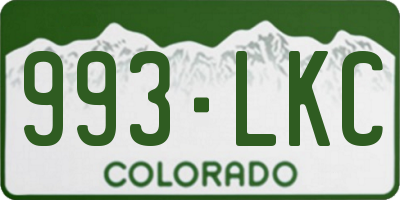 CO license plate 993LKC