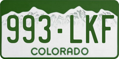 CO license plate 993LKF