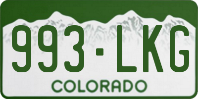 CO license plate 993LKG