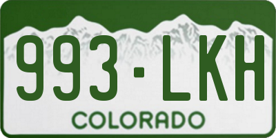 CO license plate 993LKH