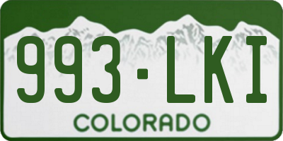 CO license plate 993LKI