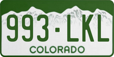 CO license plate 993LKL