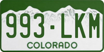 CO license plate 993LKM