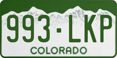 CO license plate 993LKP