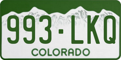 CO license plate 993LKQ
