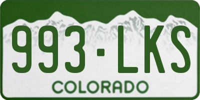 CO license plate 993LKS
