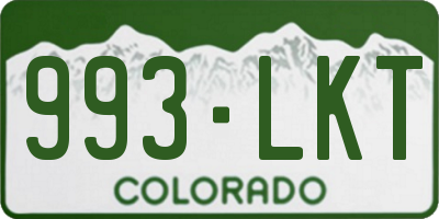 CO license plate 993LKT