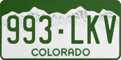 CO license plate 993LKV