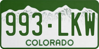 CO license plate 993LKW