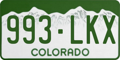 CO license plate 993LKX