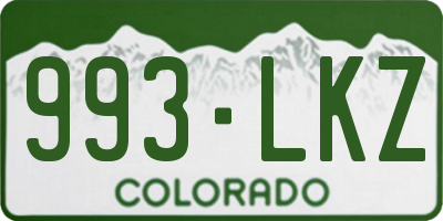 CO license plate 993LKZ
