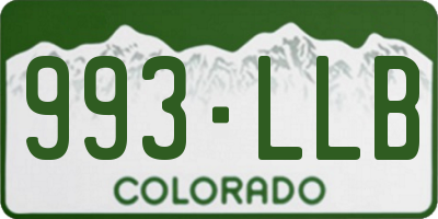 CO license plate 993LLB