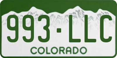 CO license plate 993LLC