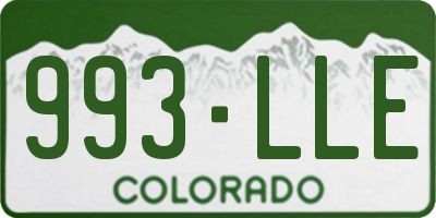 CO license plate 993LLE