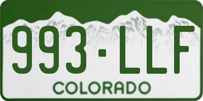 CO license plate 993LLF