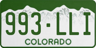 CO license plate 993LLI