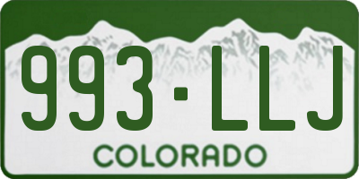 CO license plate 993LLJ