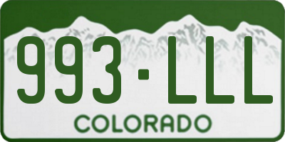 CO license plate 993LLL