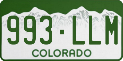 CO license plate 993LLM