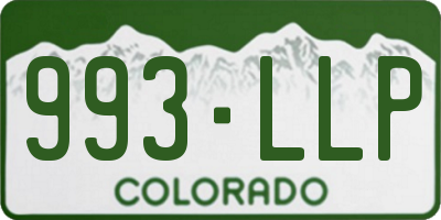 CO license plate 993LLP
