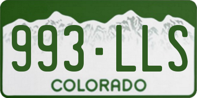 CO license plate 993LLS