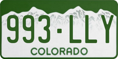 CO license plate 993LLY