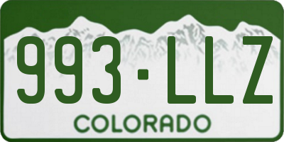 CO license plate 993LLZ