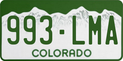 CO license plate 993LMA