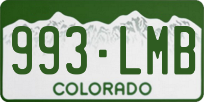 CO license plate 993LMB