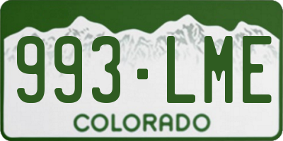 CO license plate 993LME