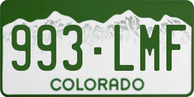 CO license plate 993LMF